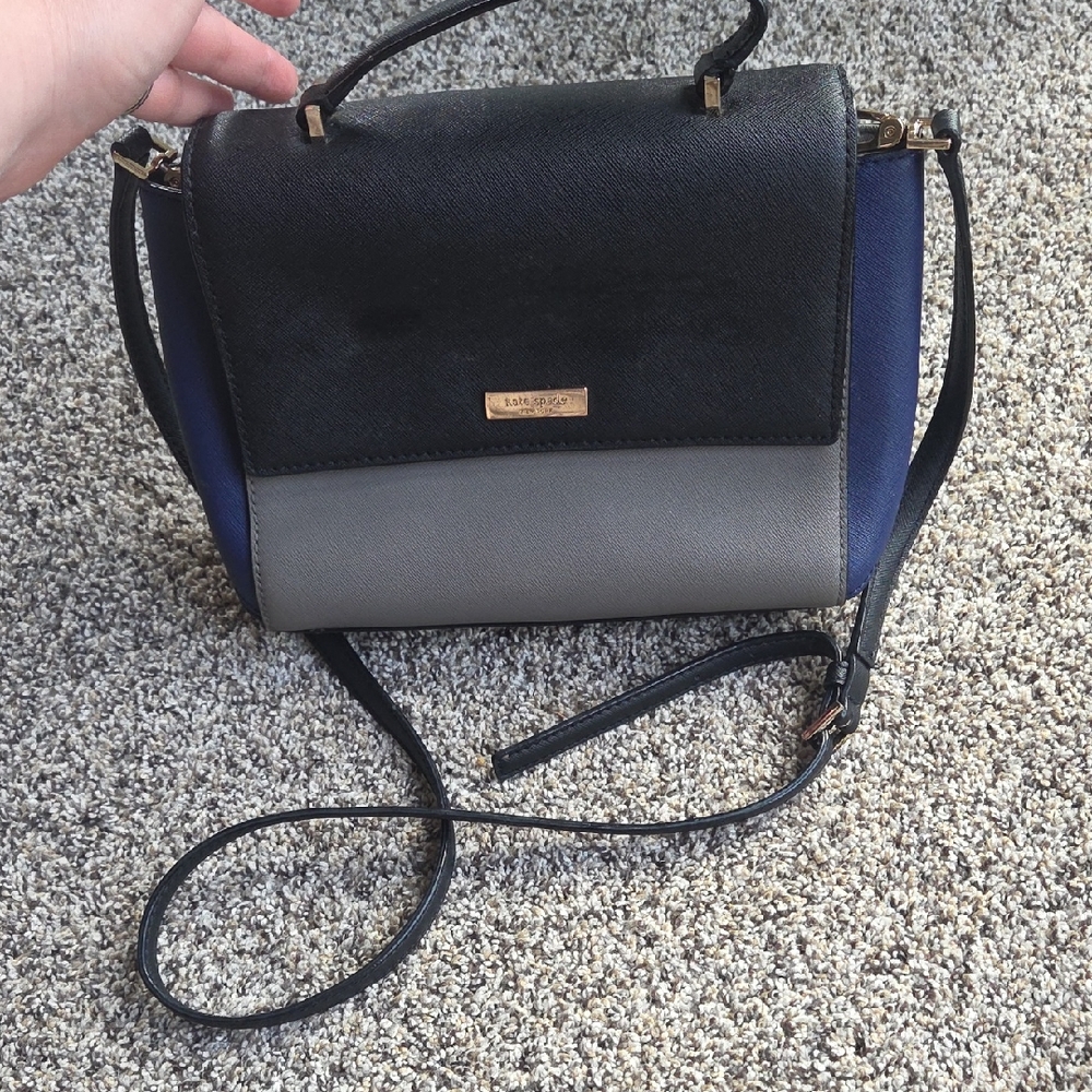 Kate Spade Black, Gray, and Blue Crossbody Bag